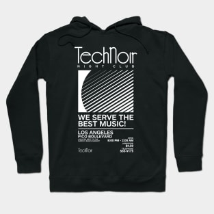 Retro 80s Technoir Nightclub Poster from the Terminator Movie Hoodie